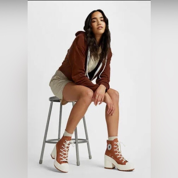 Converse Chuck 70 De Luxe Tawny brown sneaker Platform‎ Heels size 13 women new - Picture 5 of 9